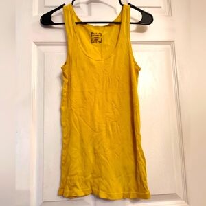 Yellow Ribbed Tank Top